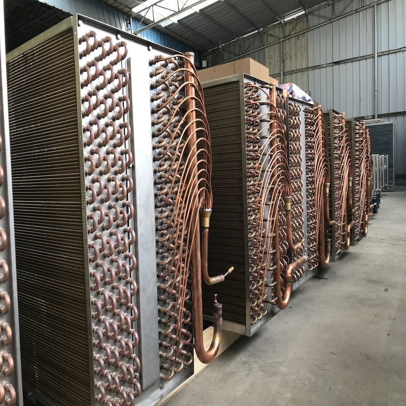 Op maat gemaakte koperbuis Aluminium verdamper Fin type voor luchtbehandelingsunit